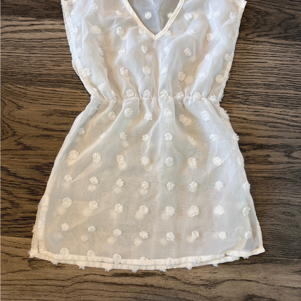 White Sheer Toddler swim cover up